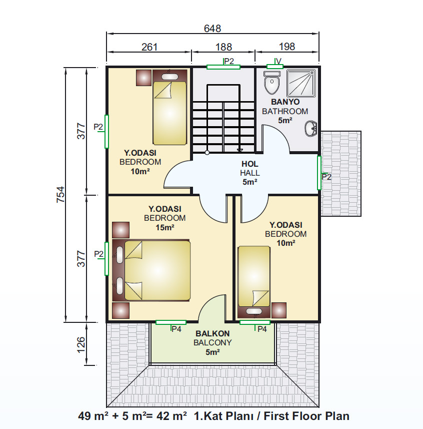 Zemin Betonlu 122 m² Dubleks Prefabrik Bina | Hakediş Sistemi – Kon Prefabrik