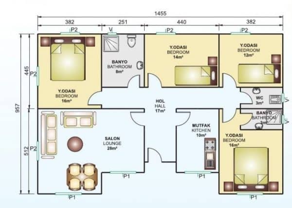 Zemin Betonlu 129m² Prefabrik Ev | Hakediş Sistemi