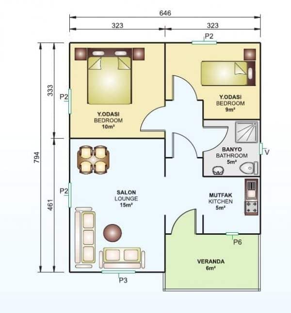 Zemin Betonlu 53 m² Prefabrik Ev | Hakediş Sistemi