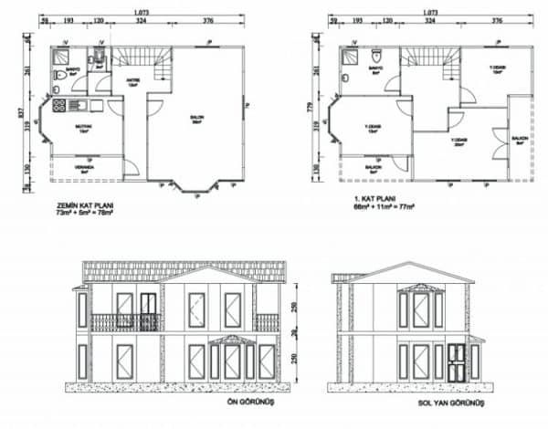 Zemin Betonlu 155 m² Dubleks Prefabrik Bina | Hakediş Sistemi – Kon Prefabrik