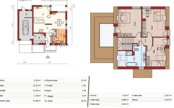 Zemin Betonlu 164 m² Dubleks Prefabrik Bina | Hakediş Sistemi – Kon Prefabrik